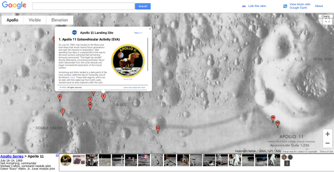 Google Moon ile Neil Armstrong ve Buzz Aldrin'in aydaki yolunu keşfedin