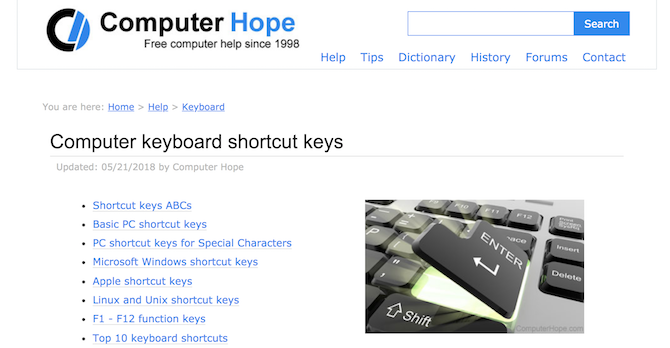 Bu faydalı web sitesi Computer Hope olarak bilinir.
