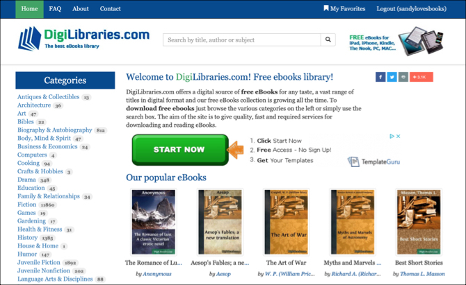 DigiLibraries ücretsiz e-kitaplar