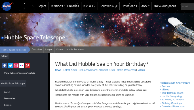 Hubble Teleskobu doğum gününüzde ne gördü? NASA'nın mini sitesini galaktik doğum günü kutlaması için kontrol edin