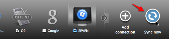 SyncMate button.png tuşuna basın