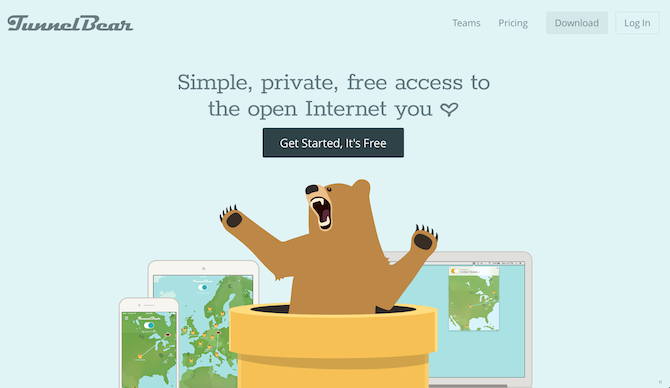 Uluslararası Web tunnelbear vpn ekran görüntüsü 1 670x388