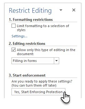 Word 2016'da Doldurulabilir Bir Form Yapın ve Verileri Kolay Toplayın Düzenlemeyi Kısıtlayın