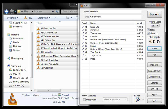 Burrrn - FLAC, OGG & MP3 ve daha fazla burnflac'dan Ses CD'lerini Yazmak İçin Ücretsiz Bir Yardımcı Program