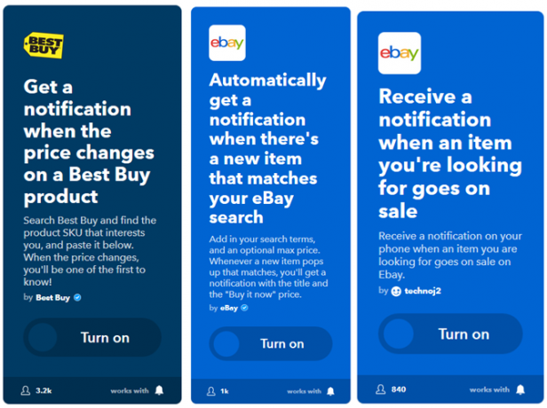 ifttt alışveriş web