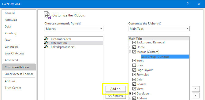 excel makro ekle