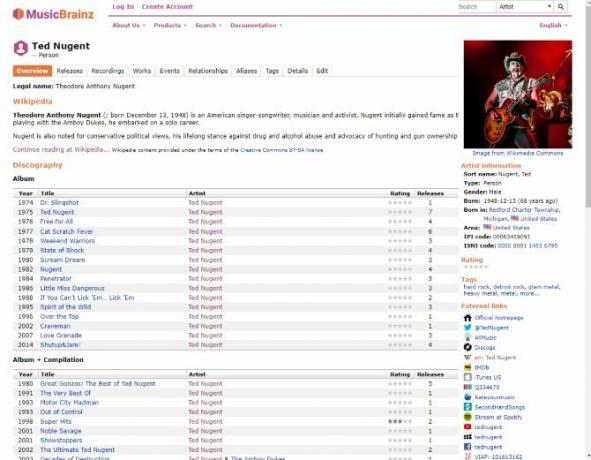 Audiophile 11 MusicBrainz Sayfası için İnternet Müzik Rehberi