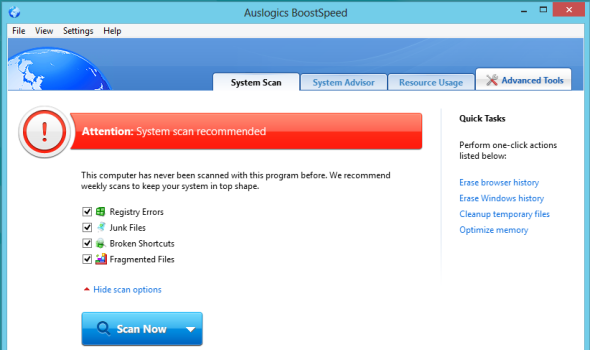 auslogics-boostspeed-on-başlatma