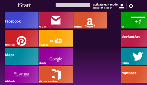 iStart Yeni Sekme Sayfası: Windows 8 Stili Yeni Sekme Sayfası Chrome istart main için