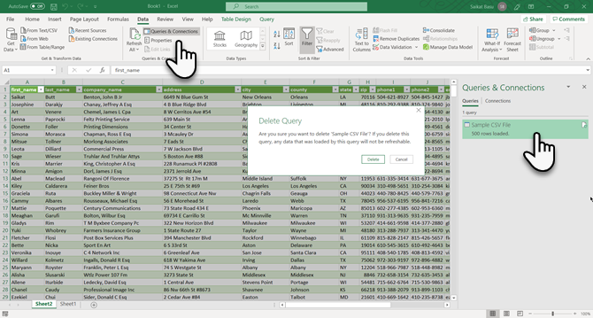 Excel'deki sorgular