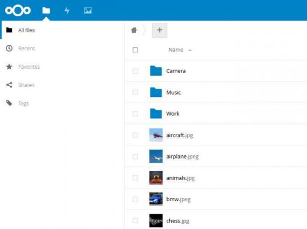 Nextcloud kullanıcı arayüzü