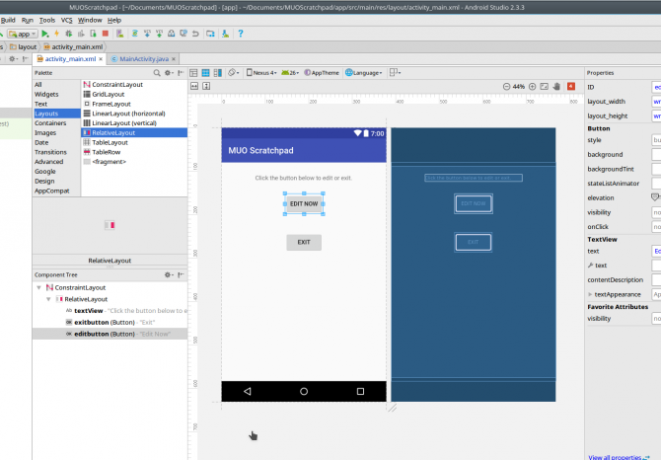 android uygulama oluşturma androidstudio layouteditor