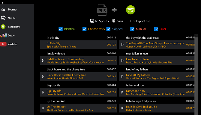 çalma listelerini Spotify'a aktar - çalma listesi dönüştürücü windows uygulaması