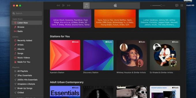 Apple Music masaüstü uygulamasında size özel istasyonlar bölümü