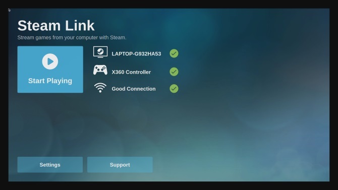 Ana Steam Link yapılandırma menüsü