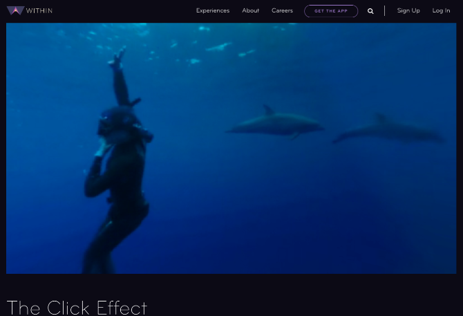 Sanal gerçeklik kısa filmi The Click Effect'te yunusların ve balinaların nasıl iletişim kurduğunu görmek için su altında dalış yapın 