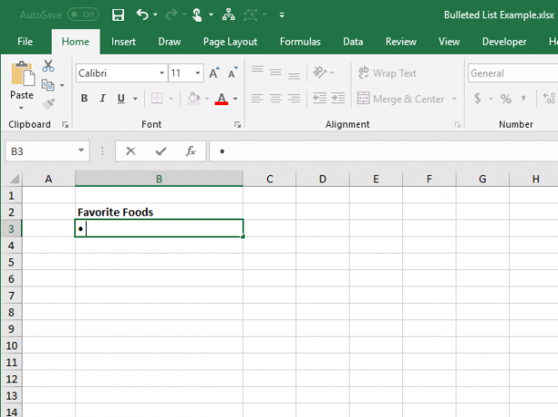 Excel'de klavye kısayolunu kullanarak madde işareti yazma