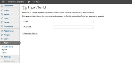 WordPress 3.3'teki Yenilikler Nelerdir? tumblr içe aktarma