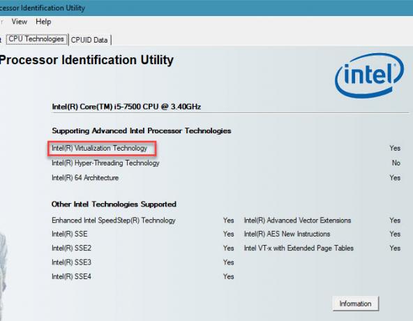 Intel İşlemci Tanımlama Yardımcı Programı