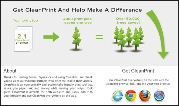 Web Sayfalarını Yazdırmayla İlgili En İyi İpuçları ve Araçlar CleanPrint Sayfası