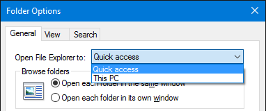 Windows 10 Dosya Gezgini Genel Klasör Seçenekleri
