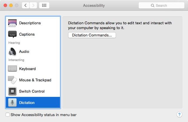 Mac'inizi Sesli Komutlar ve Daha İyi Dikte ile Kontrol Edin OS X Yosemite ses dikte tercihleri