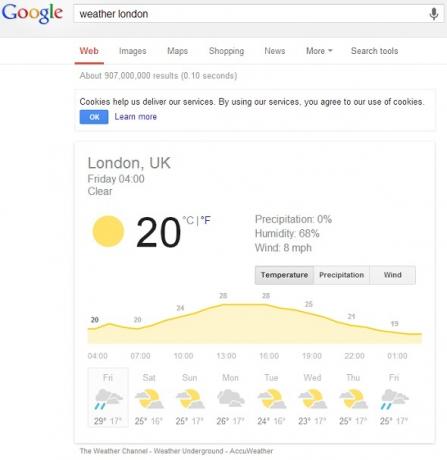 Her Zaman Handy tutmak için 8 Google Arama İpuçları google hava londra