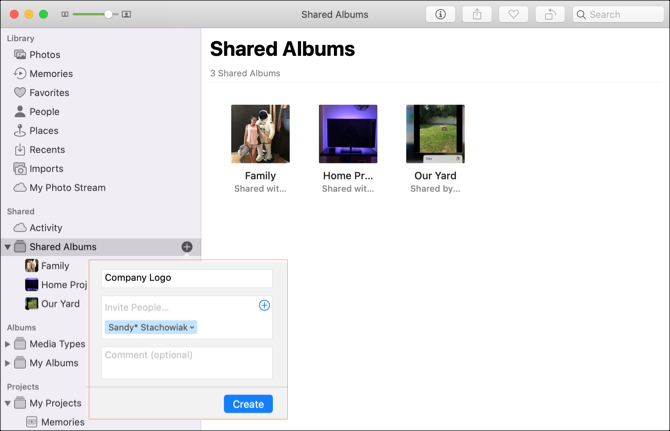 Mac Fotoğrafları Paylaşılan Albüm Oluştur