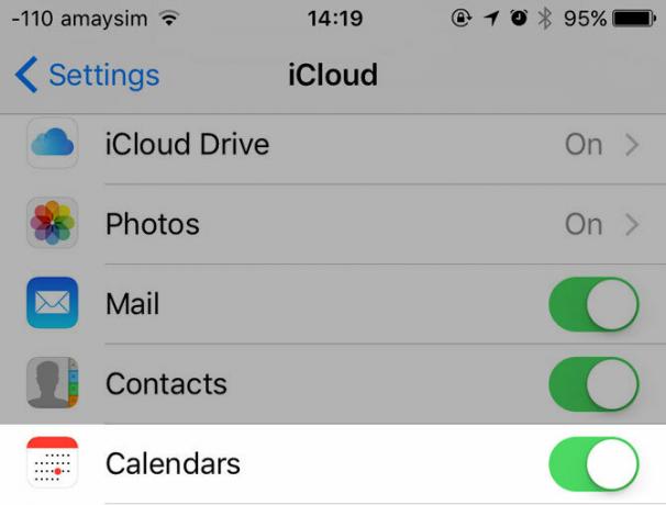 icloud takvim ios