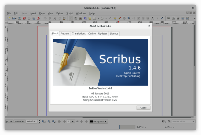 Linux'ta Scribus masaüstü yayıncılık yazılımı
