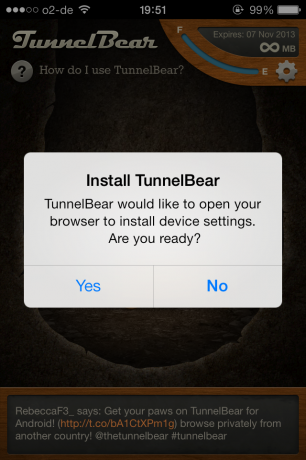 Tunnelbear tunnelbear3 ile iPhone'unuzda Dakikada VPN Kurun3