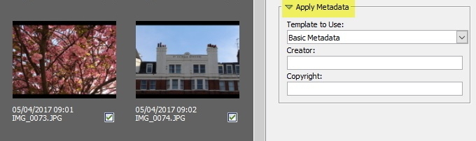 adobe bridge meta verileri uygula