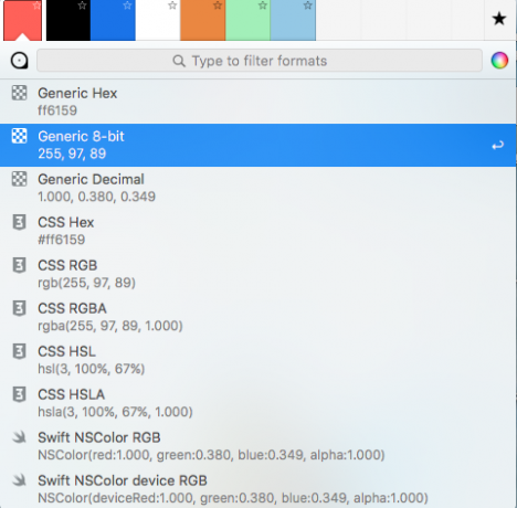 Mac Formatları için ColorSnapper 2 Renk Seçiciler