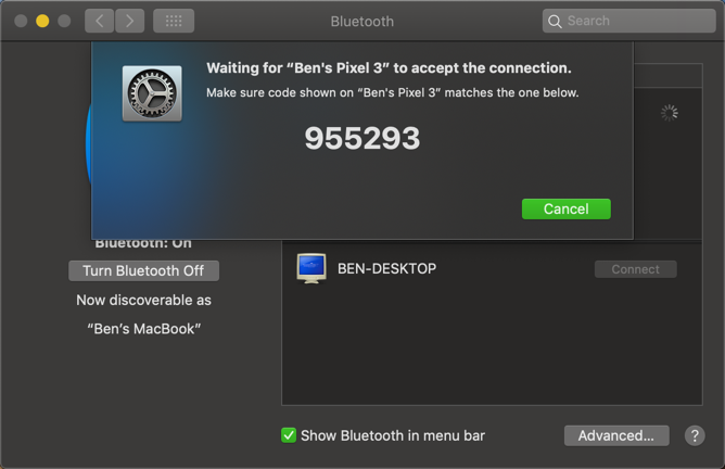 Mac Bluetooth Eşleştirme Kodu