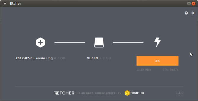 linux ahududu pi kurulum etcher tamamlandı