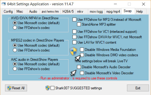 Gelişmiş Codec Ayarları Uygulaması