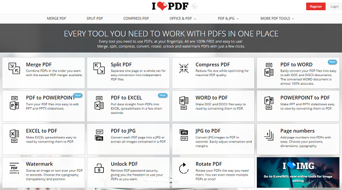 PDF Dosyalarını Düzenlemek için 5 Ücretsiz Araçlar ilovepdf 670x372