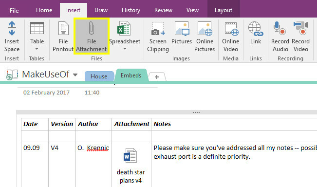 OneNote'u Dijital Not Defteri dosya ekine dönüştürmek için Medya Yerleştirme