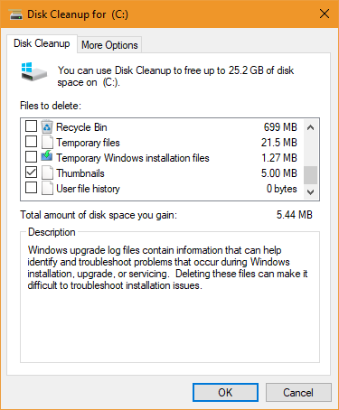 Windows Disk Temizleme Seçenekleri