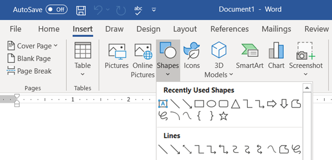 Word'de zihin haritası için şekiller ekleme