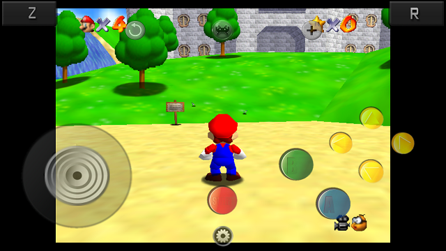 Android için RetroArch'ta oynanan Super Mario 64