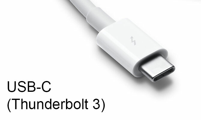 USB-C ve Thunderbolt 3 konektörleri