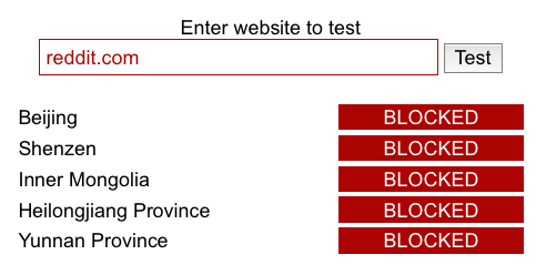 Çin'de engellenen web siteleri