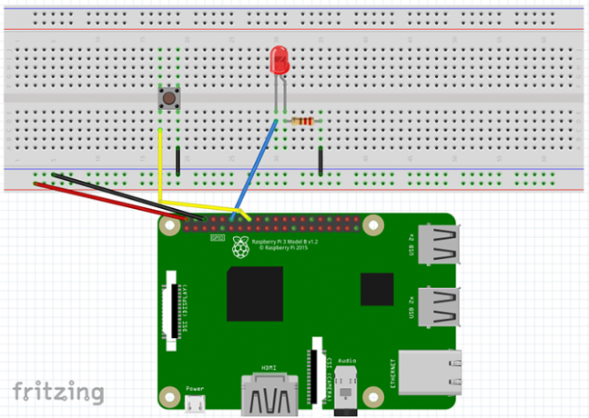 Pi Düğmesi Eğitimi için Fritzing Diyagramı