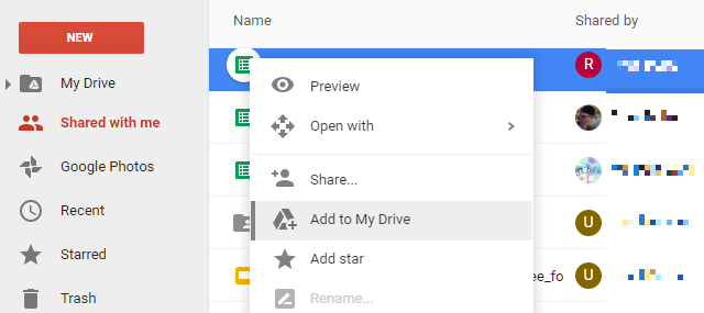 Benimle Paylaşılan Google Drive