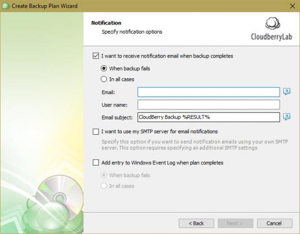 CloudBerry Backup Windows, Mac ve Linux'ta Dosyaları Korur 12 CloudBerry Backup Bildirimi