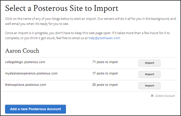 Posthaven Kılavuzu Sonsuza Kadar Kapatmadan Önce Post çerçeveli Blog İhracat için Posthaven Ithalat için Postmission Sites seçin