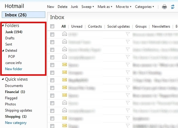 Hotmail Gelen Kutunuzun Tamamen Revizyonunu Kolayca Yapın ve Bakımını Yapın 17 Gelen Kutusu görünüm klasörleri