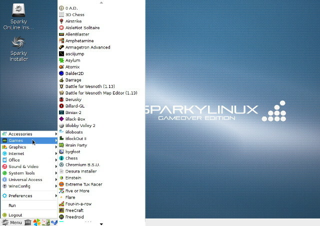 sparkylinux-oyun