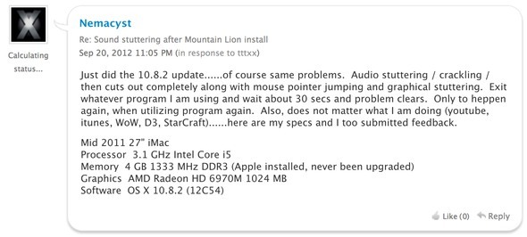 OS X Mountain Lion Mükemmel olmaktan Uzak & Neden Ses 1082 xn